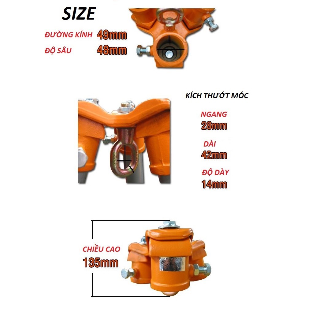 Giá móc palang xích tay 1 tấn Black Dragon - tó 3 chân