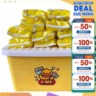Combo 10 gói khăn giấy ướt 80 tờ + 1 thùng đựng con vịt / con ong nhiều kiểu dáng đẹp rẻ