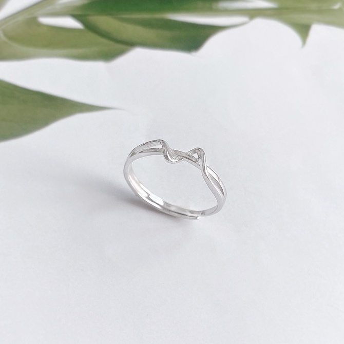 Nhẫn Tay Bạc Blue Peach 1 Dây Xoắn NT412