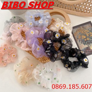 Dây buộc tóc hoa cúc - cột tóc hoa cúc nữ thời trang