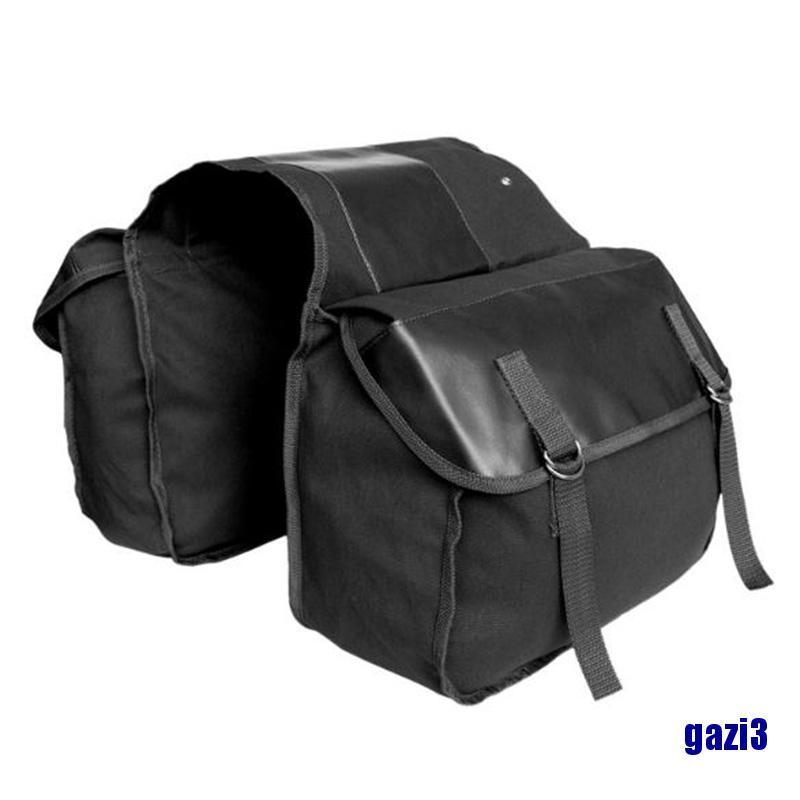 Túi gắn yên xe máy vải canvas màu đen chống thấm nước sức chứa lớn tiện dụng