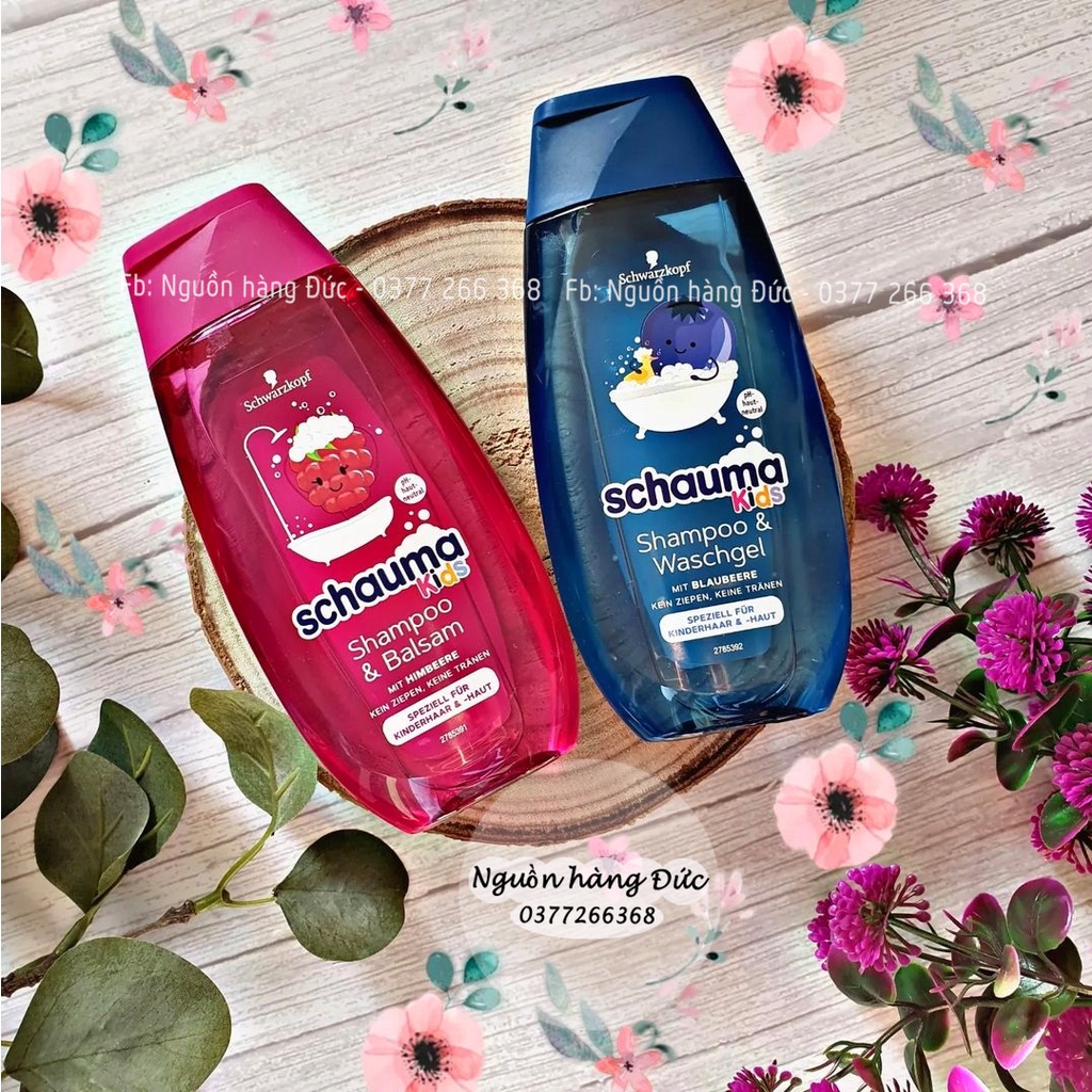 Gội xả 2in1 dòng hữu cơ Kneipp, Schauma trẻ em Vegan hữu cơ Đức an toàn cho bé gái, trai