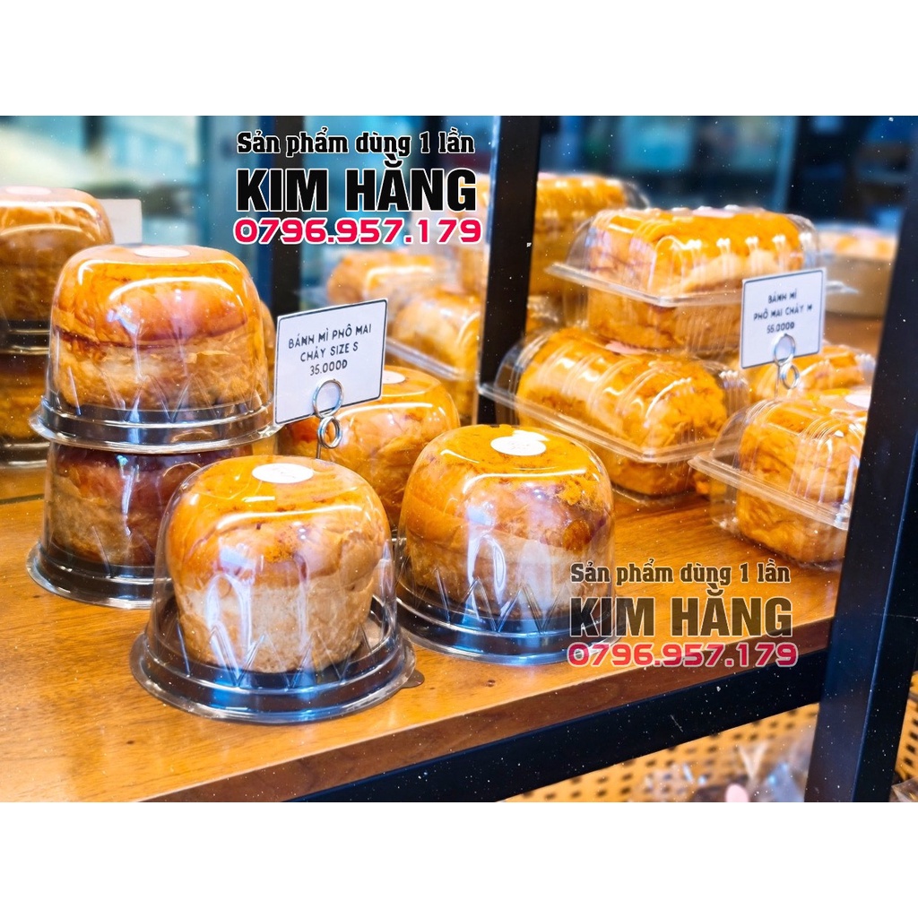 Set 100 hộp nhựa tròn F057 đế đen đựng bánh size 9cm ~ 9,5cm , đựng rau câu,....