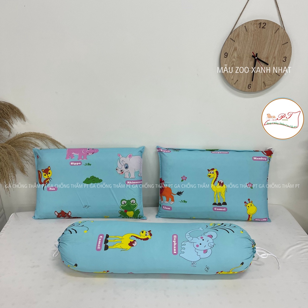 Vỏ gối chống thấm chính hãng PT, gối nằm 45x65, vỏ ôm 35x100 mềm mịn mát bé tè lau là sạch