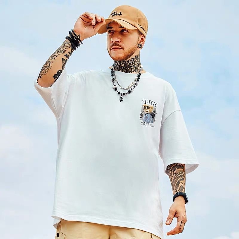 Áo Thun Tay Ngắn Cổ Tròn In Hình Gấu Hoạt Hình Dành Cho Nam Và Nữ Size M-8XL