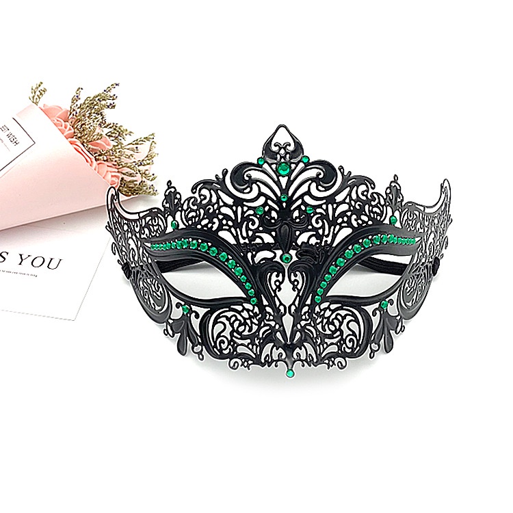Halloween Trang Điểm Buổi Khiêu Vũ Kim Loại Kim Cương Mặt Nạ Sắt Nữ Nửa Khuôn Mặt SEXY DỰ TIỆC Lễ Hội Đạo Cụ Biểu Diễn Sân Khấu