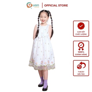 (13-45kg) Đầm công chúa GUON Hoa Xuân vải voan Mỹ thêu họa tiết cho bé 3 4 5 6 7 8 9 10 tuổi