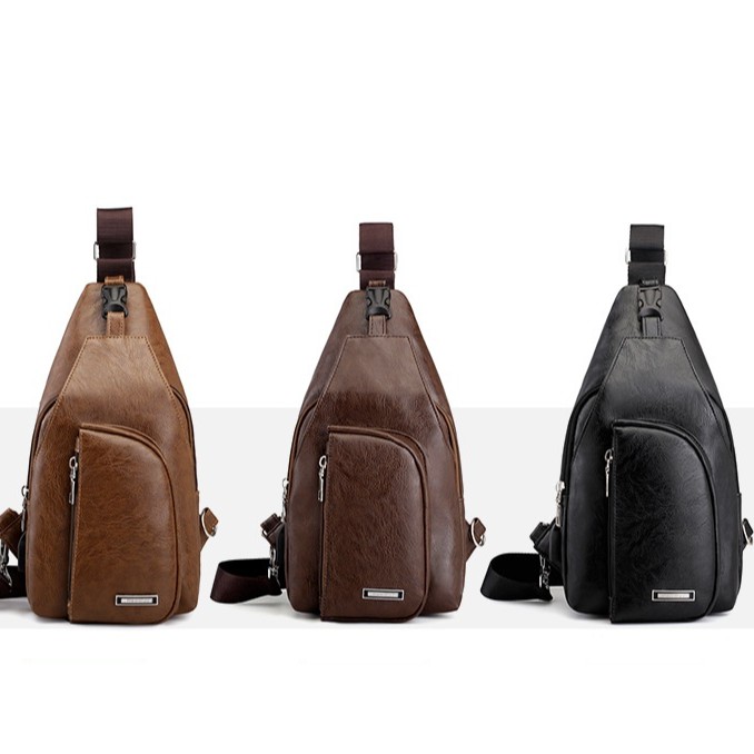 Túi đeo chéo nam da pu Hàn Quốc tích hợp tai nghe sạc pin tiện dụng - Túi chéo nam TC45 | BigBuy360 - bigbuy360.vn