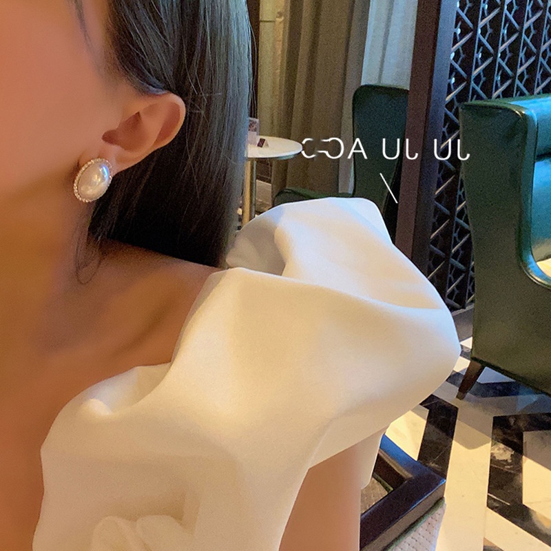 Bông Tai Đính Ngọc Trai Cao Cấp Thời Trang Theo Phong Cách Retro