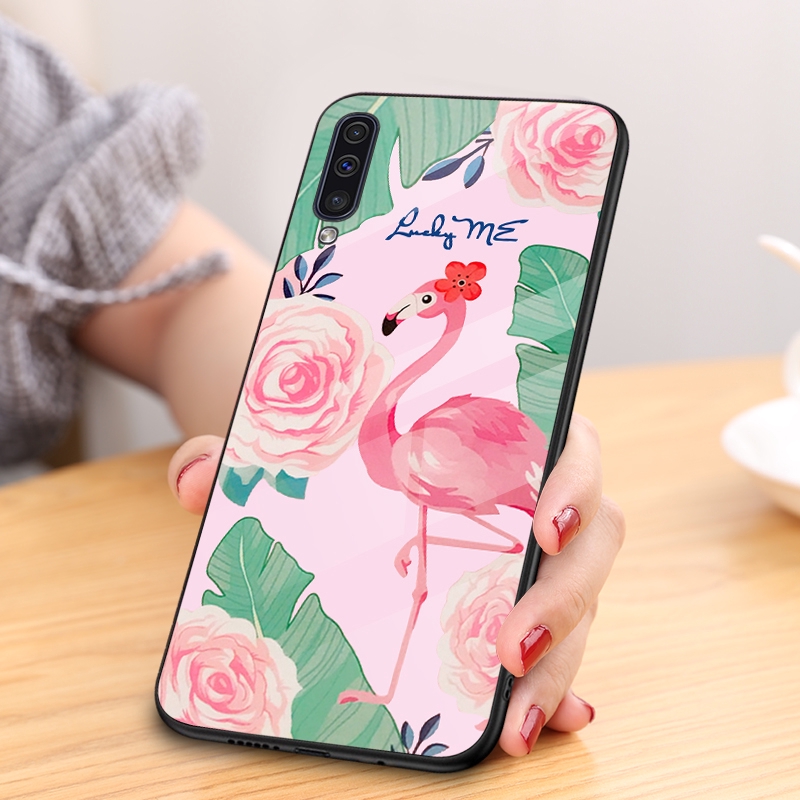 Ốp điện thoại kính cường lực cho Samsung Galaxy A70 A50 A30 S9 S8 Plus Note 8 9