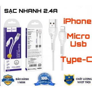 Cáp hoco x37 sạc nhanh iphone - type c - micro