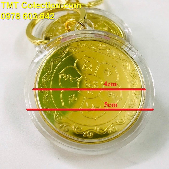 Móc Khóa Xu Quan Âm Vàng In Màu -TMT Collection - SP005204