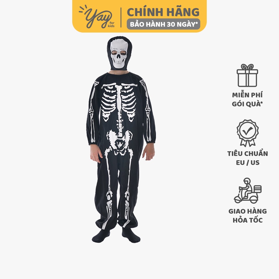 Đồ Hoá Trang Trẻ Em - Jumpsuit Skeleton Bộ Xương FT22980 - Yay