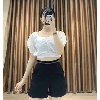 Quần short đùi nữ cạp cao chất tuyết mưa