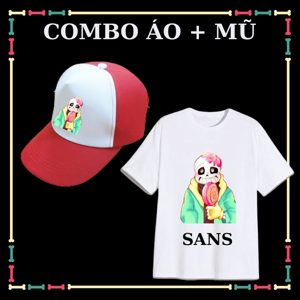 Combo Áo + Mũ/Nón in hình Bé Sans Undertable cho bé trai ( Biệt Đội Gangster)