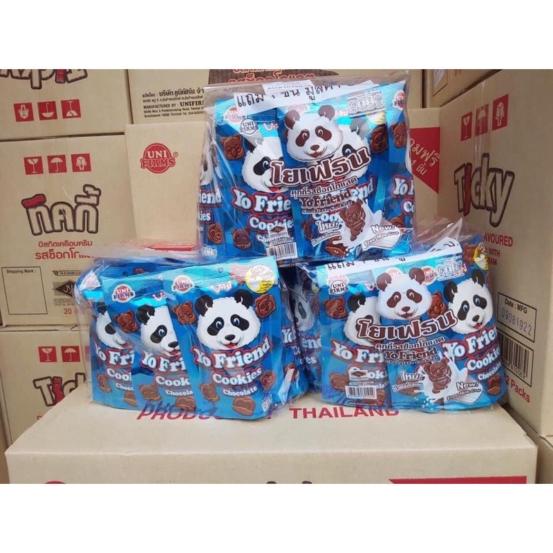 SÉT 13 GÓI BÁNH GẤU YO FRIEND THÁI LAN 20g VỊ SOCOLA CHẤM KEM SỮA giòn rụm ngon ngât ngây