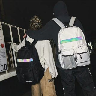 [Order 7 ngày] Balo nam nữ vạch phản quang vải dù hottrend