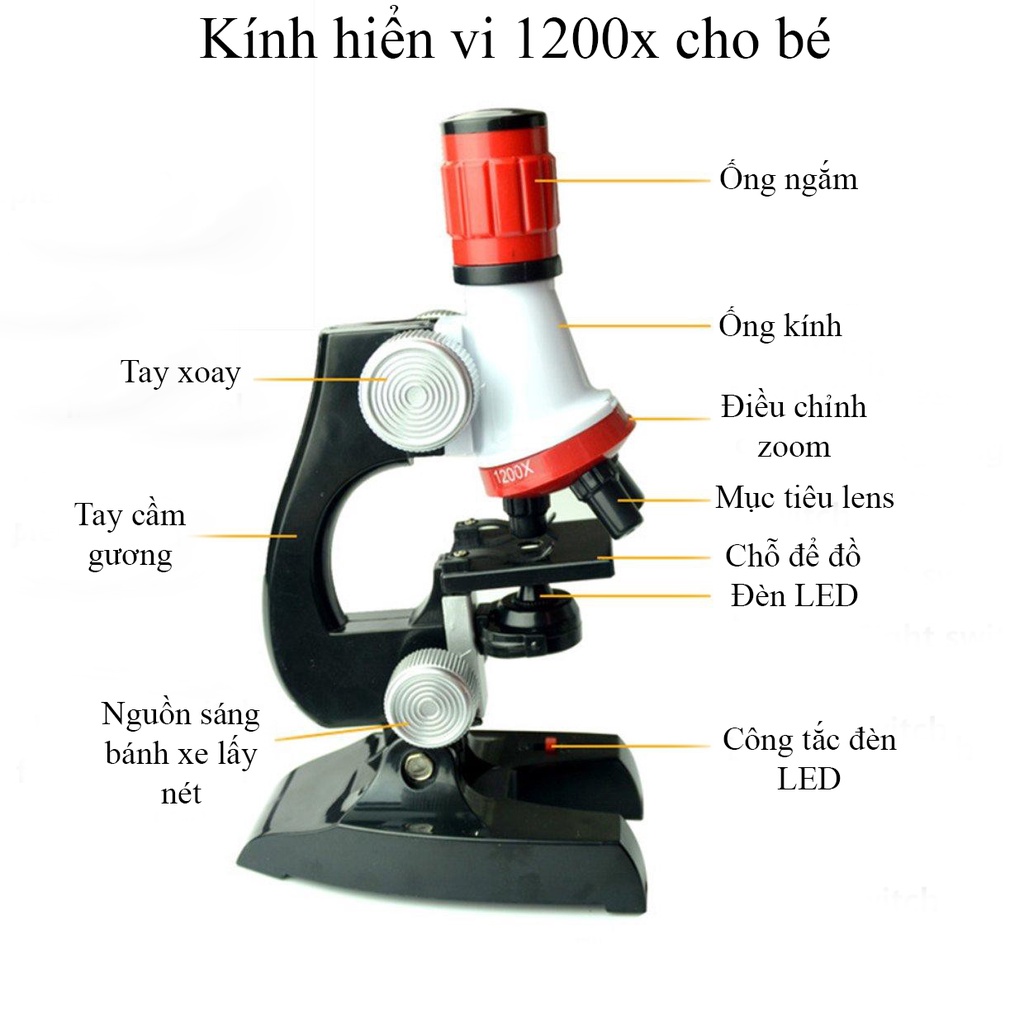 Bộ kính hiển vi trẻ em Microscope 1200x - đồ chơi giáo dục cho trẻ - K1039