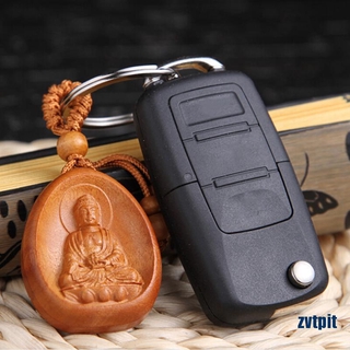 Móc Khóa Gỗ Khắc Hình Phật May Mắn