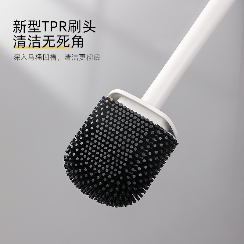 Bộ Cọ Chà Toilet Bằng Silicone Tay Cầm Dài Tiện Lợi Dành Cho Gia Đình