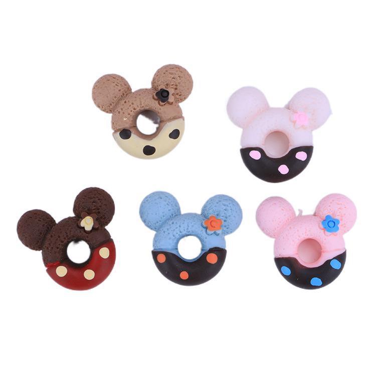Charm (C267) slime/ Dụng Cụ Charm Trang Trí  [Ko Keo &amp; Nút]  Hình Hoạ Tiết Bánh Donut Truyền Thống &amp; Mickey