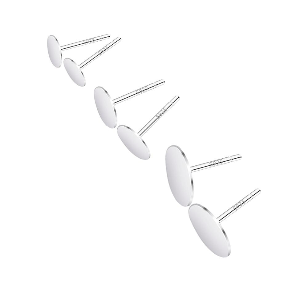 Kim bạc bông tai Beadia mặt phẳng mạ bạc 925 dành cho làm đồ trang sức DIY
