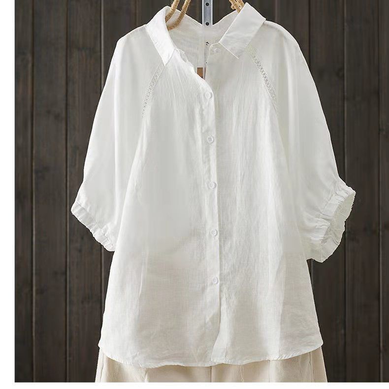 Áo Thun Cotton Lanh Dáng Rộng Tay Ngắn Thời Trang Mùa Hè Kiểu Mới Cho Nữ