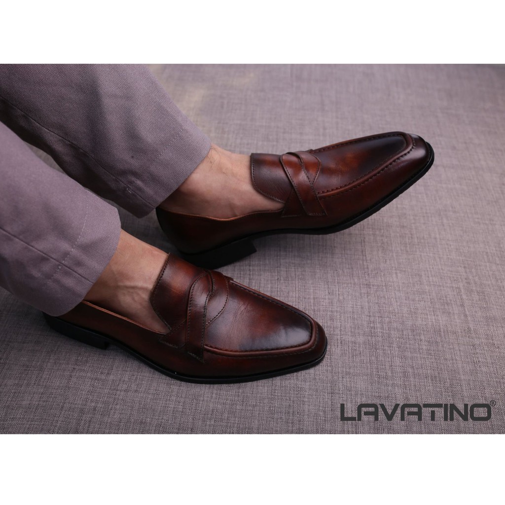 Giày Da Nam Cao Cấp LAVATINO - Giầy Tây Nam Da Bò Thật 100% - Giày Lười Nam - Mã LAVA15 | BigBuy360 - bigbuy360.vn