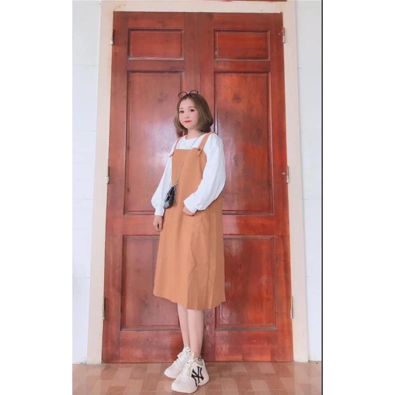 [Rẻ Vô Địch] Váy Yếm Nhung Dáng Dài Phong Cách Hàn Quốc Siêu Xinh Y616-Violet(Hàng Có Sẵn, Ảnh Thật)