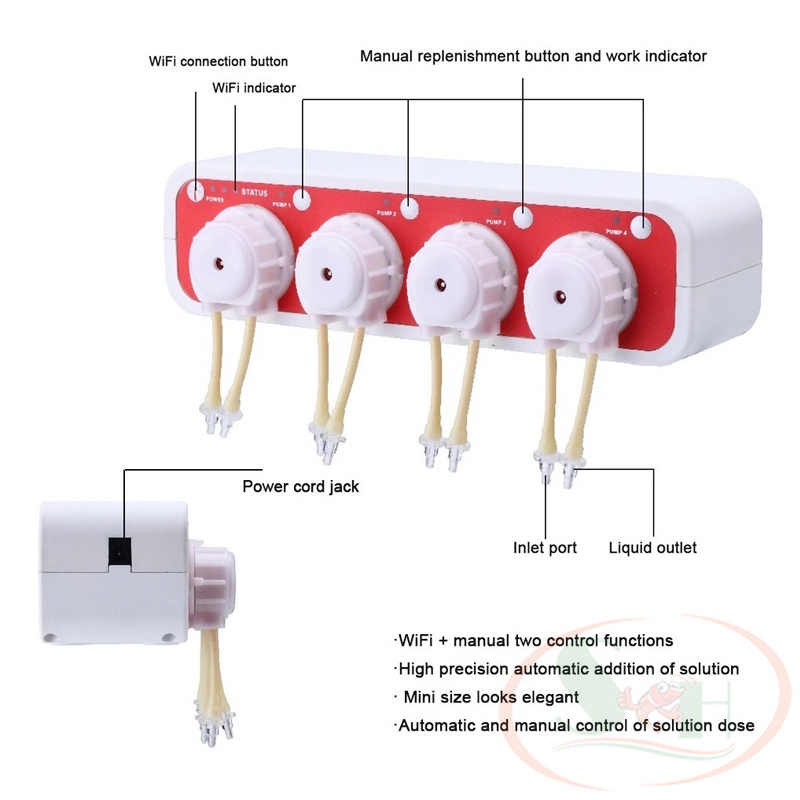 Máy bơm định lượng Jebao Doser 3.4 Wifi bổ sung dinh dưỡng tự động bể cá san hô thủy sinh