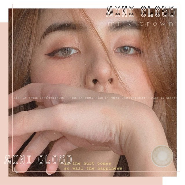 Kính áp tròng nâu trà sữa MINI CLOUD - Made in Korea | HSD 3-6 tháng | Lens cận | LENSFORGIRLSS