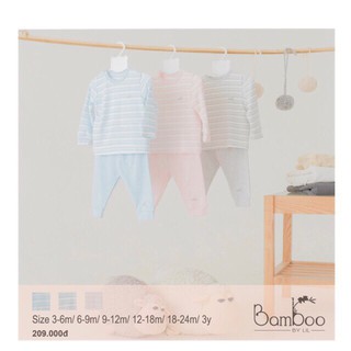 Bộ cài vai LIL Bamboo kẻ dày sợi tre thu đông
