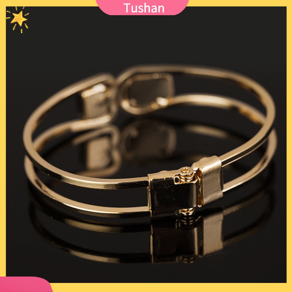 Vòng tay mạ vàng đính đá sang trọng cho nữ