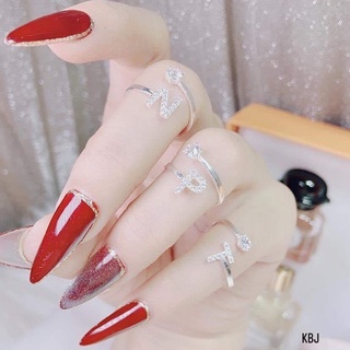 Nhẫn nữ chữ cái độc đáo ,bạc cao cấp