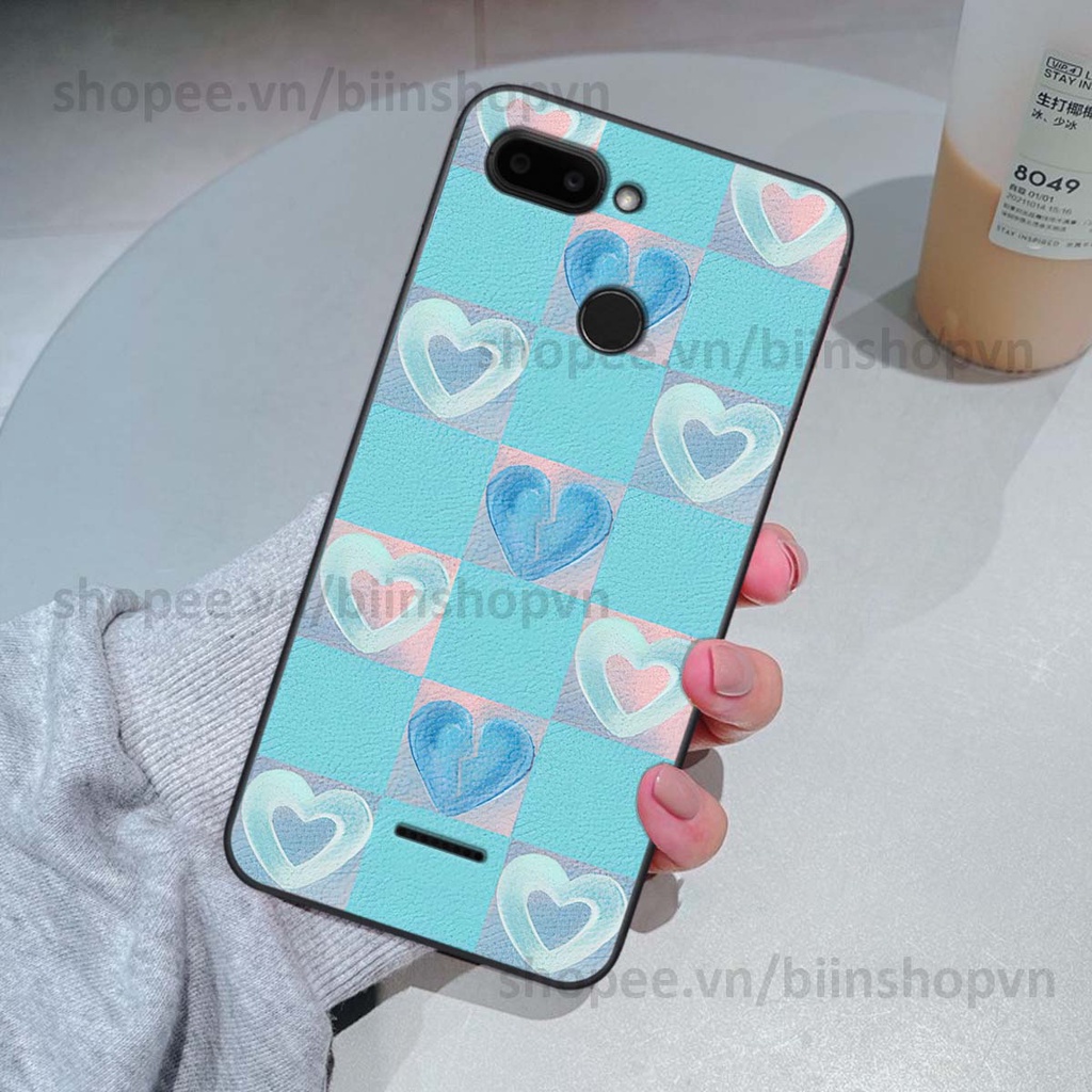 Ốp Xiaomi Redmi 6 caro trái tim nhiều màu sắc, đầy cá tính, khẳng định phong cách