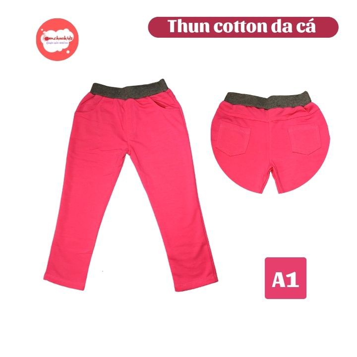 Quần thun dài bé gái từ 9-20kg. Chất thun cotton 100% mềm mượt độ co gian tốt, phối bo - Tomchuakids