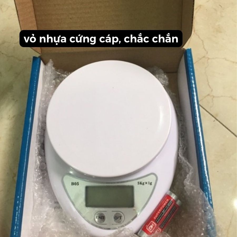 Cân Tiểu Ly Điện Tử Nhà Bếp Mini Định Lượng 1g - 5Kg Làm Bánh Độ Chính Xác Cao Tặng Kèm 2 Pin AAA