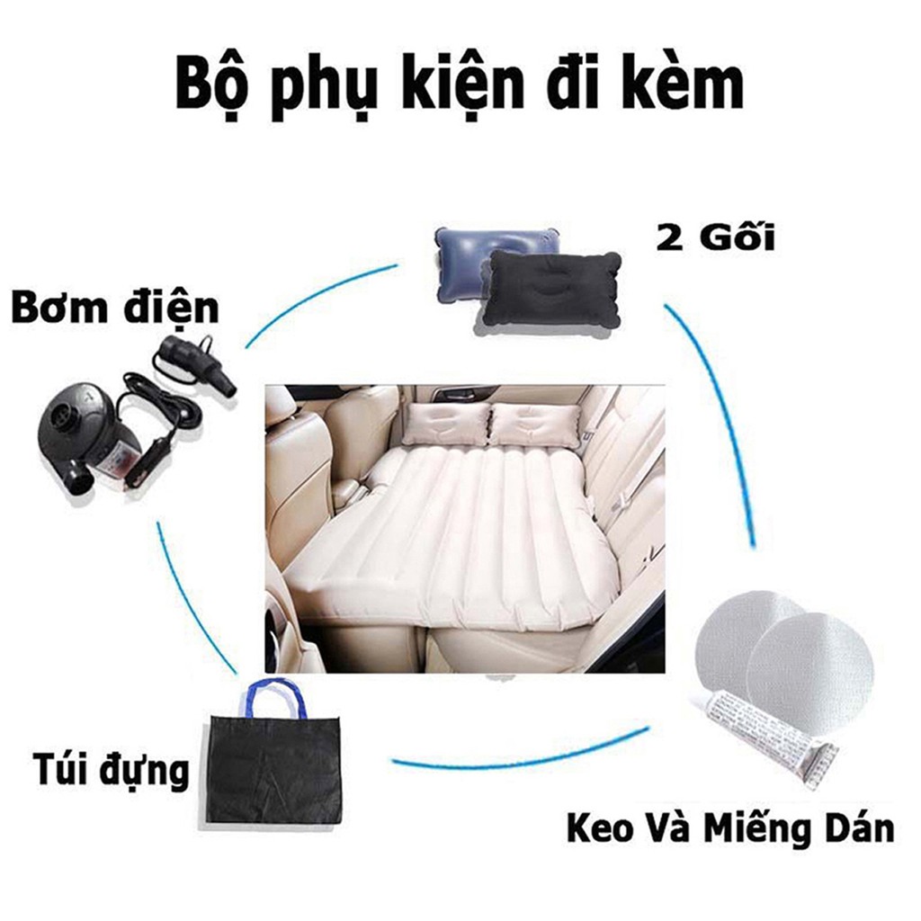 Nệm xe hơi, Đệm hơi ô tô (vải dù - nhung) vô cùng sạch sẽ và thoáng mát bền chắc