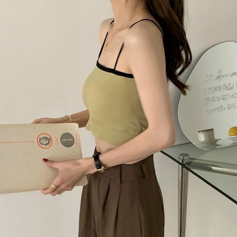 Áo 2 dây croptop nhiều màu phong cách hàn quốc siêu xinh - D33