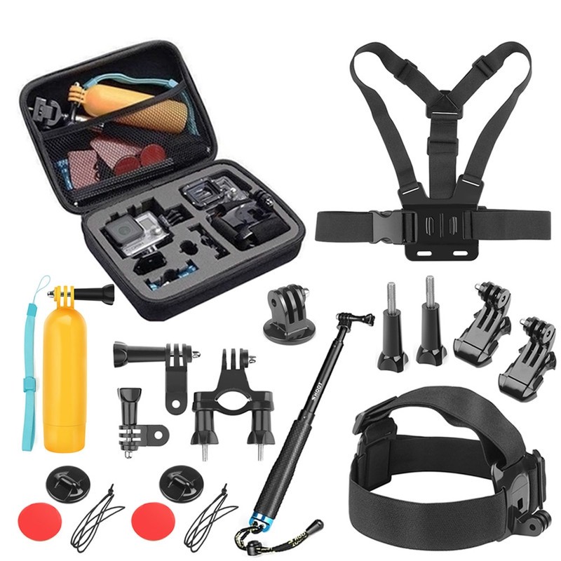 Bộ Phụ Kiện Gắn Camera Hành Trình GoPro Hero 9 8 7 6 5 Insta360 One R Xiaomi Yi 4K Sjcam Eken H9 Dji