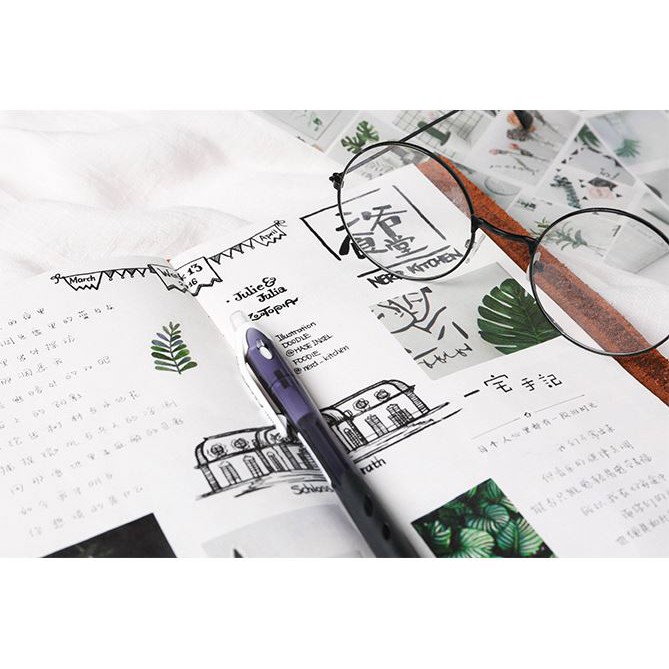 Bộ 3 tấm sticker nhãn dán lá cây