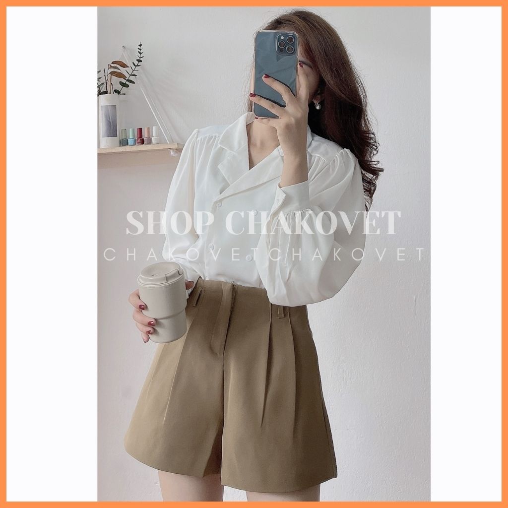 Sơ mi trắng tay dài Chakovet CKA848, kiểu áo nữ công sở cá tính