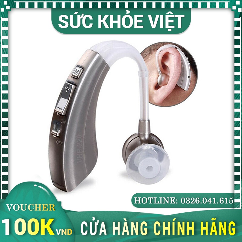 Máy Trợ Thính, Tai Nghe Trợ Thính Không Dây VHP220 - Khuếch Đại Âm Thanh Lớn, Siêu Tiết Kiệm Pin, Lọc Tạp Âm 4 Cấp Độ