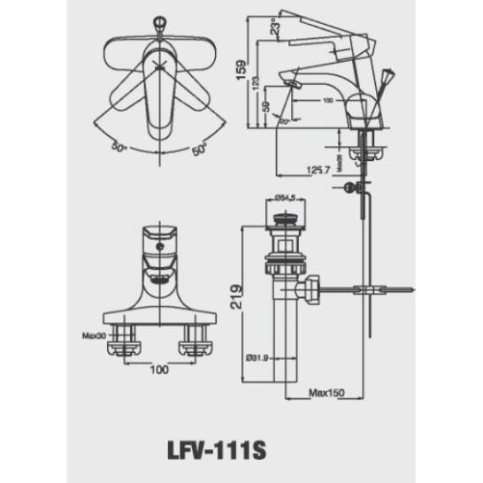 Vòi Lavabo Inax Nóng Lạnh LFV-111S, bảo hành chính hãng 02 năm