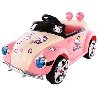 Ô tô điện cho bé gái HELLO KITTY có điều khiển từ xa, 2 chế độ tự lái và điểu khiển - DH STORE
