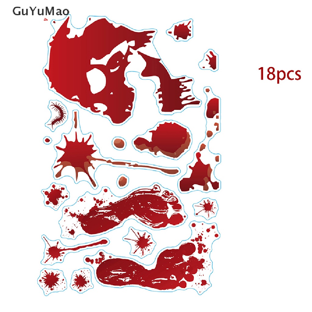 [cxGUYU] Nhãn Dán Cửa Kính Phòng Tắm In Hình Bàn Tay Máu Kinh Dị Trang Trí Halloween PRTA