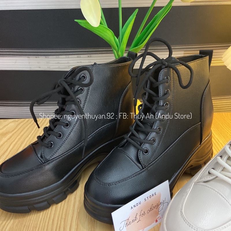Giày thể thao da độn đế 9cm hàng L1  sẵn be 38