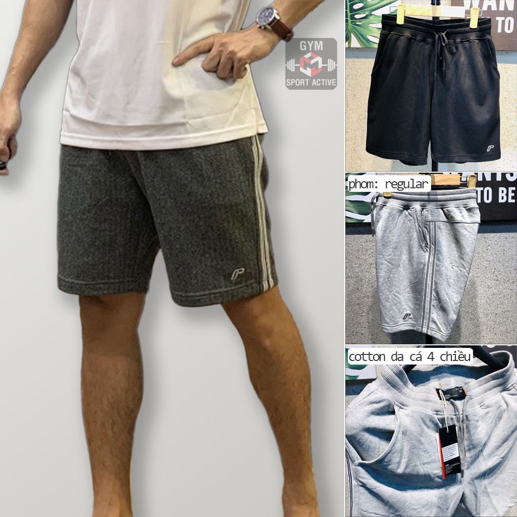 Quần short nam thể thao quần short nam dạo phố tập gym short Fezzio chính hãng thun cotton 4 chiều (ảnh video thực tế )