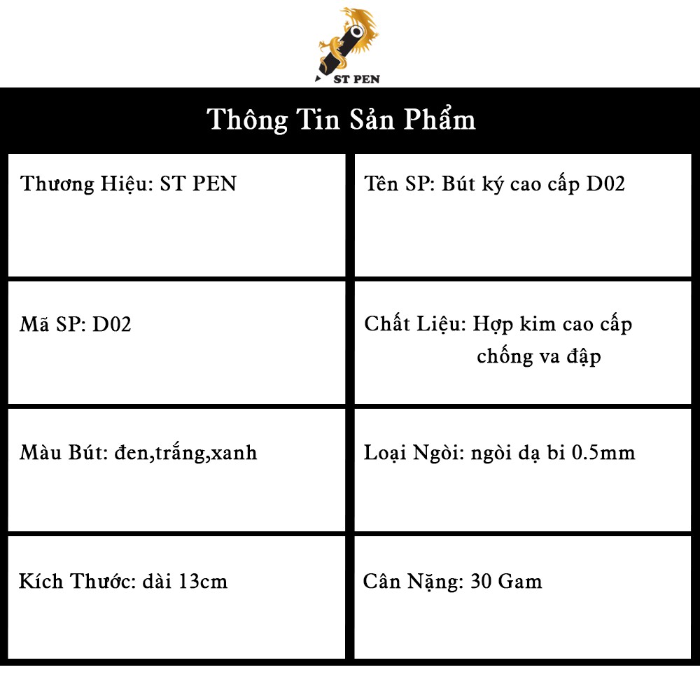 [RẺ VÔ ĐỊCH] Bút ký kim loại D02⚡ngòi bi 0,5mm⚡quà tặng khắc tên in logo theo yêu cầu - tặng 01 ngòi bút⚡ST PEN