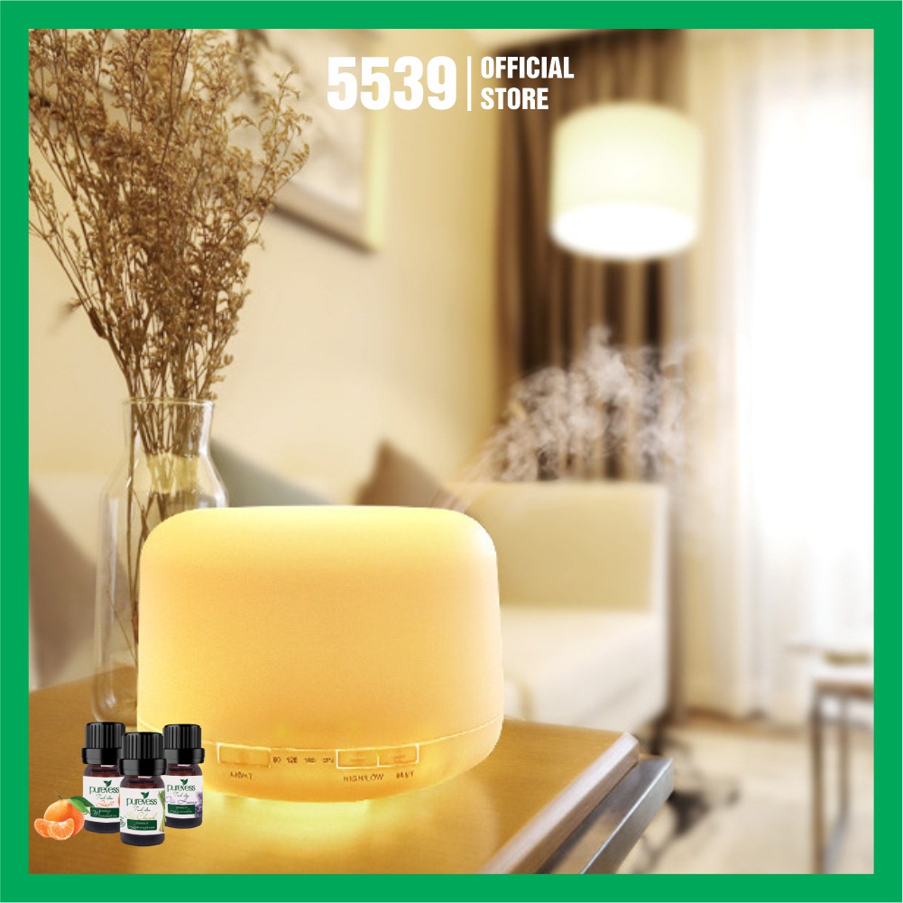 Máy xông tinh dầu phòng ngủ 750ml máy khuếch tán bằng sóng siêu âm thư giản đuổi muỗi bảo hành 6 tháng - Shop 5539